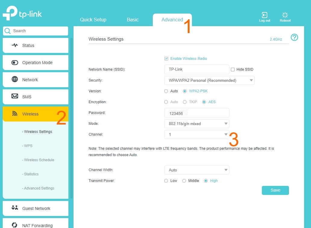 Скрин настроек роутера TP-link
